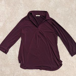 Women's V Neck Blouse 3/4 Sleeve Tunic